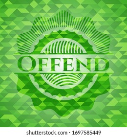 Offend green emblem with mosaic ecological style background. Vector Illustration. Detailed.