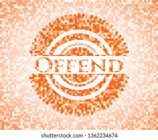 Offend orange mosaic emblem