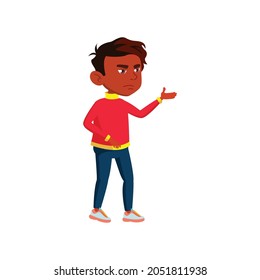 offended indian boy requiring pocket money from father cartoon vector. offended indian boy requiring pocket money from father character. isolated flat cartoon illustration