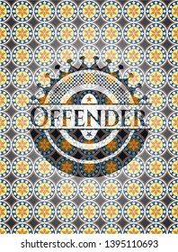 Offender arabesque emblem. arabic decoration.