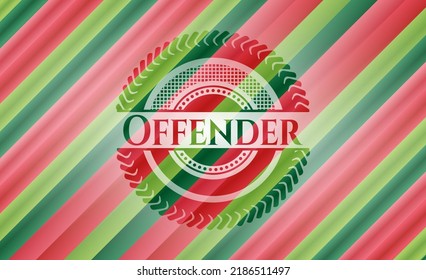 Offender christmas style badge. Vector Illustration. Detailed. 