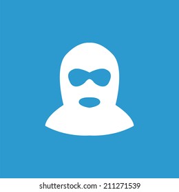 offender icon, isolated, white on the blue background. Exclusive Symbols 