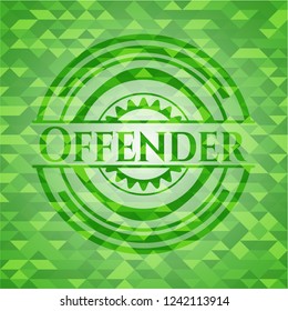 Offender realistic green mosaic emblem