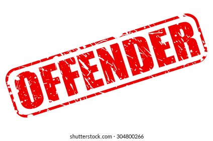 Offender red stamp text on white