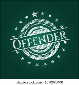 Offender written on a chalkboard