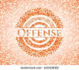 Símbolo abstracto de mosaico naranja con fondo