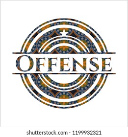 Offense arabesque style badge. arabic decoration.