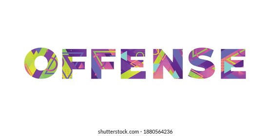 Offense Concept Retro Colorful Word Art Illustration