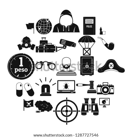 Offense icons set. Simple set of 25 offense vector icons for web isolated on white background