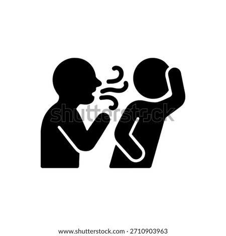 Offensive Bad Breath Odor Icon Isolated On White Background