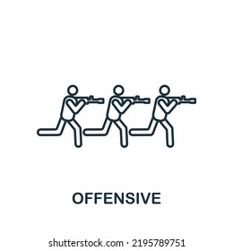 Offensive Icon. Line Simple Line War Icon For Templates, Web Design And Infographics