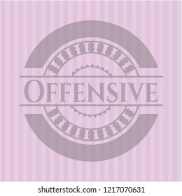 Offensive pink emblem. Retro