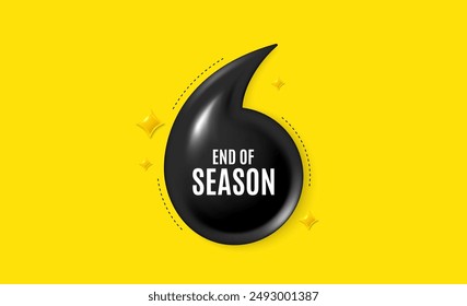 Offer 3d quotation banner. End of Season Sale. Special offer price sign. Advertising Discounts symbol. End season quote message. Quotation comma yellow banner. Vector