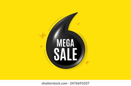 Offer 3d quotation banner. Mega Sale tag. Special offer price sign. Advertising Discounts symbol. Mega sale quote message. Quotation comma yellow banner. Vector