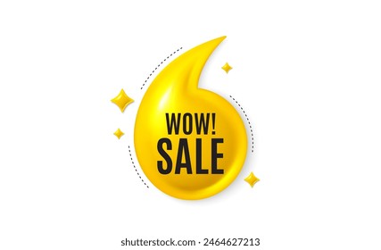 Offer 3d quotation banner. Wow Sale tag. Special offer price sign. Advertising Discounts symbol. Wow sale quote message. Yellow quotation comma banner. Vector