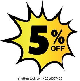 offer 5% off yellow and black