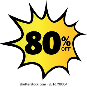 offer 80% off yellow and black