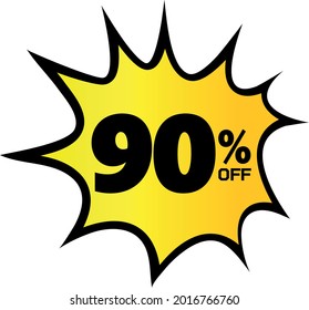 offer 90% off yellow and black