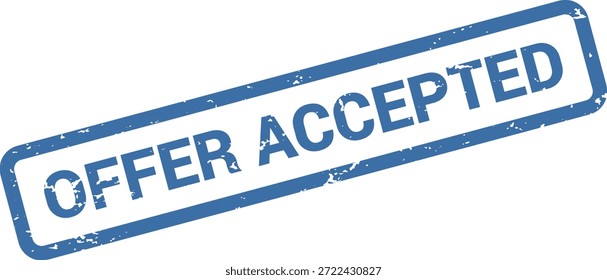 Oferta Aceptada Sello De Goma Vector – Blue Grunge Recruitment Label