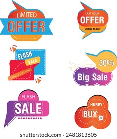 Offer badges vector set stickers.