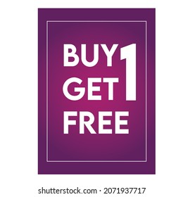 Offer banner, Buy 1 get 1 free