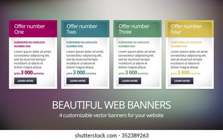 Offer banners vector template for a website