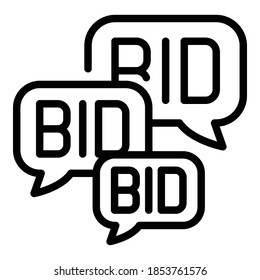 Offer bids icon. Outline offer bids vector icon for web design isolated on white background