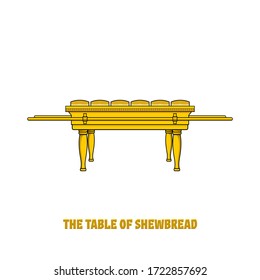Offer bread table in the tabernacle and temple of Solomon. A ritual object in the rites of the Jewish religion.