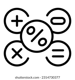 Offer calculator icon outline vector. Online order. Pay store