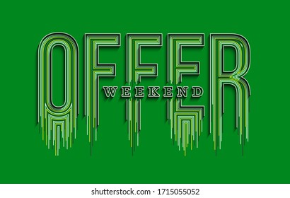 Offer Calligraphic line art Text shopping poster vector illustration Design.