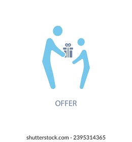 offer concept line icon. Simple element illustration. offer concept outline symbol design.