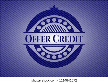 Offer Credit badge with denim background