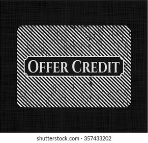 Offer Credit chalk emblem written on a blackboard