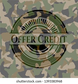 Offer Credit on camo pattern. Vector Illustration. Detailed.