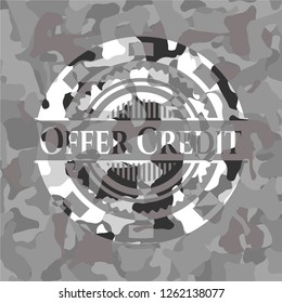 Offer Credit on grey camouflage texture
