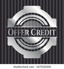 Offer Credit silver emblem. Vector Illustration. Mosaic.