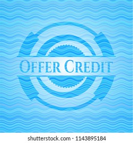 Offer Credit sky blue water wave style emblem.