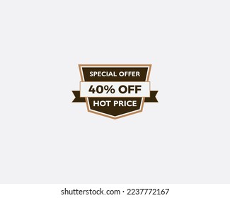 Offer discount label icon design in vector illustration.