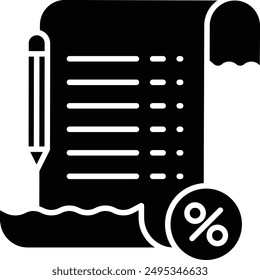 Offer document solid glyph vector illustration