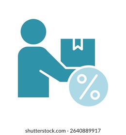 Offer dual tone blue color, mini illustration icon. use for modern concept, print, UI, UX kit, web and app development. Vector related to product offering, marketing, business.