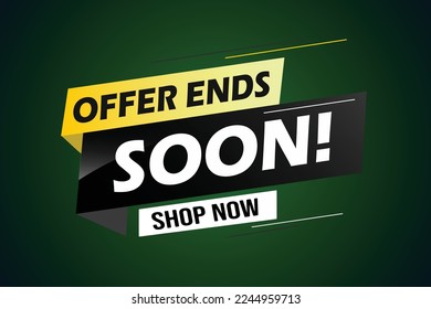Offer ends soon. Poster flyer banner. Special offer price sign. Advertising discounts symbol. Thought speech bubble with quotes. Offer ends soon chat think megaphone message. Vector