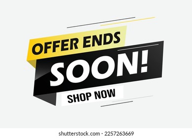 Offer ends soon. Poster flyer banner. Special offer price sign. Advertising discounts symbol. Thought speech bubble with quotes. Offer ends soon chat think megaphone message. Vector