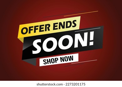 Offer ends soon. Poster flyer banner. Special offer price sign. Advertising discounts symbol. Thought speech bubble with quotes. Offer ends soon chat think megaphone message. Vector