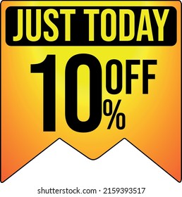 Offer flag, 10% off, ten off, promotion icons