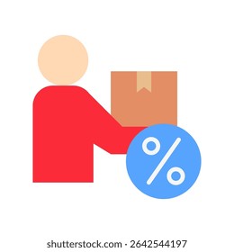 Offer flat color, mini illustration icon. use for modern concept, print, UI, UX kit, web and app development. Vector related to product offering, marketing, business.