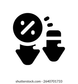 offer glyph icon. Strong and solid vector icon for websites, mobile interfaces, presentations, and visual branding. High quality and easy to edit.