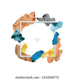 offer grunge background, Abstract grunge black brush stroke and square frame. Vector illustration