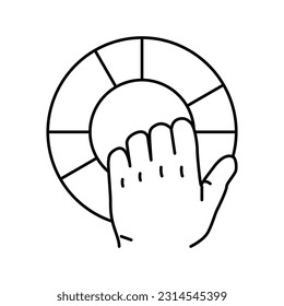 para ayudar cuando se puede colocar el vector de icono de línea. ofrecer ayuda cuando pueda firmar. símbolo de contorno aislado ilustración negra