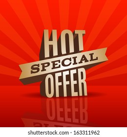 offer hot red orange sale background golden glossy creative 3d vector text of sale lower cost offer on sparkling red radial radiation background texture offer hot red orange sale background commercial