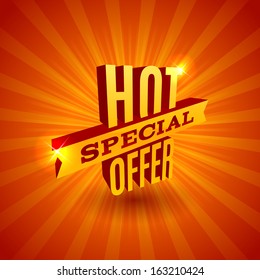 offer hot sale background big red promo yellow discount money gold glossy creative 3d vector text of agreement reduction cost offer on glossy glowing radial radiation background texture offer hot sale